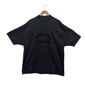 Fear of God Essentials T-shirt Jet Black Men's Size S‎ Oversized Boxy Top Tee